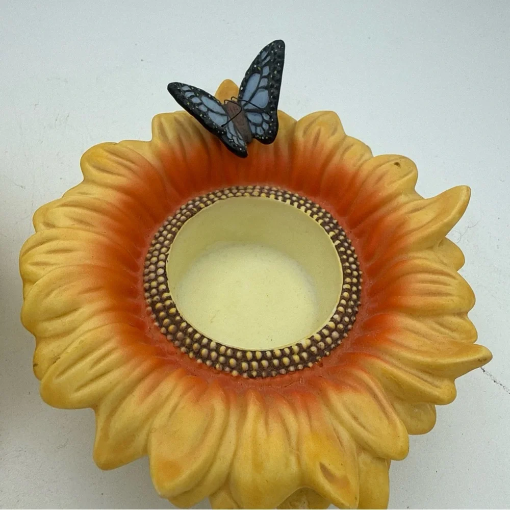 2 PartyLite Sunflower Buddies Ladybug Butterfly Tealight  Candle Holders - Picture 4 of 8